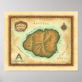 Kauai Map Poster