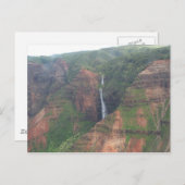 Kauai Mountain Waterfall Postcard Postkarte (Vorne/Hinten)