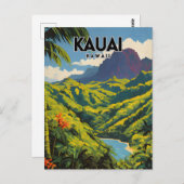 Kauai Nostalgic Travel Art Postkarte (Vorne/Hinten)