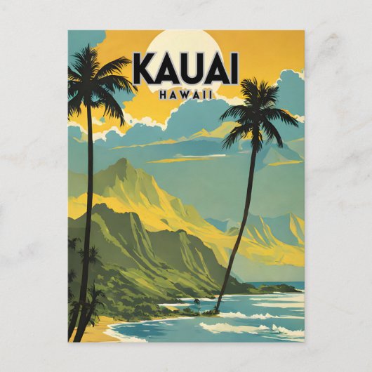 Kauai Nostalgic Travel Postkarte (Vorderseite)