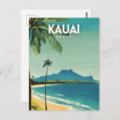 Kauai Nostalgic Vintage Travel Art Postkarte (Vorne/Hinten)