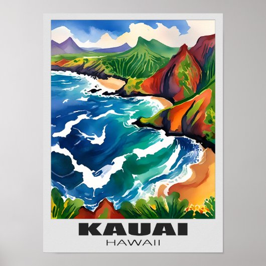Kauai Paradise Wall Art - Tropical Hawaii Island Poster (Vorne)