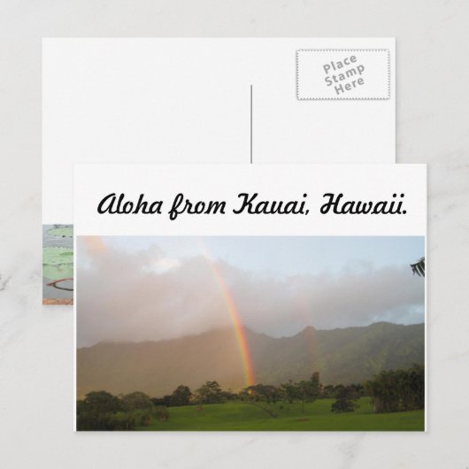 Kauai Regenbogen Postkarte (Vorne/Hinten)