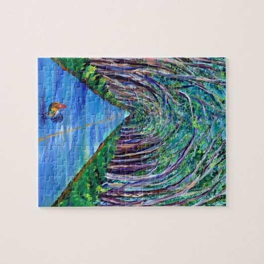 Kauai Rooster im Baumtunnel Puzzle (Horizontal)