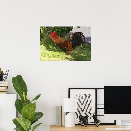 Kauai Rooster Poster (Heimbüro)