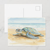Kauai  Sea Turtles Resting at the Beach Postkarte (Vorne/Hinten)