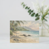 Kauai-Strand Romantische Malerei Postkarte (Stehend Vorderseite)