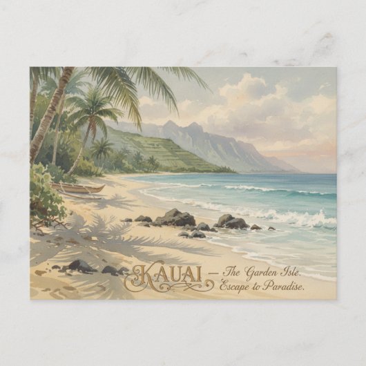 Kauai-Strand Romantische Malerei Postkarte (Vorderseite)
