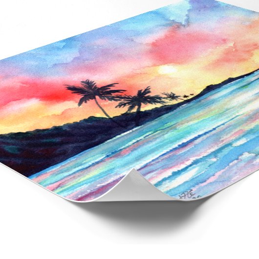 Kauai Sunset Poster (Ecke)