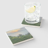 Kauai Sunset Steinuntersetzer (Seitenansicht)