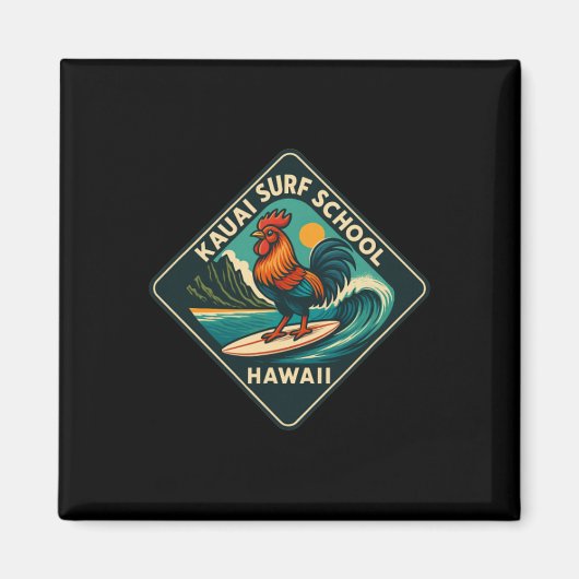 Kauai Surf Hahn Huhn Magnet (Vorne)