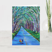 Kauai Tree Tunnel mit Rooster Grußkarte Karte (Vorderseite)