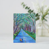 Kauai Tree Tunnel mit Rooster Postcard Postkarte (Stehend Vorderseite)