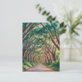 Kauai Tree Tunnel watercolor Postkarte (Stehend Vorderseite)