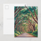 Kauai Tree Tunnel watercolor Postkarte (Vorne/Hinten)