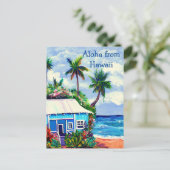 Kauai Tropical Beach House Postkarte (Stehend Vorderseite)