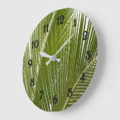 Kauai Tropical Palm Tree Blätter Große Wanduhr (Winkel)