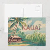 Kauai  Vegetation village hut Postkarte (Vorne/Hinten)