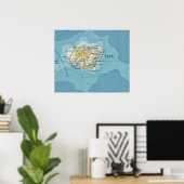 Kauai Vintag Map Poster (Heimbüro)