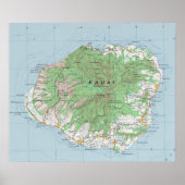 Kauai Vintag Map Poster (Vorne)