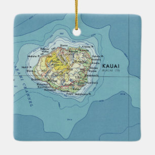 Kauai Vintage Karte Keramikornament