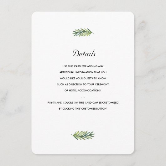 Kauai Wedding Insert (Vorderseite)