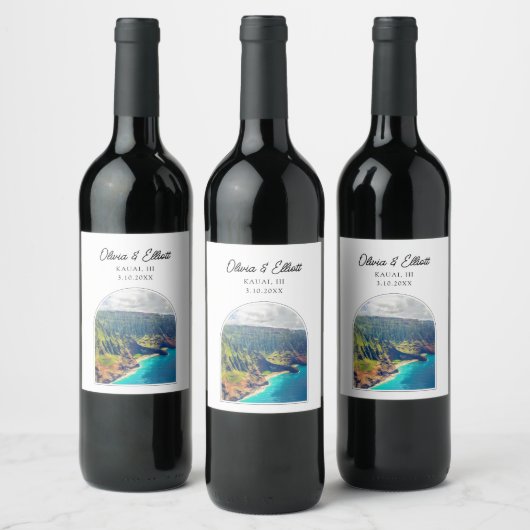 Kauai Wedding Wine Label Weinetikett (Flaschen)