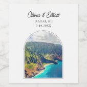 Kauai Wedding Wine Label Weinetikett (Einzelnes Label)