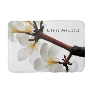 Kauai Weiße Plumeria-Blüten (von mir fotografiert) Badematte