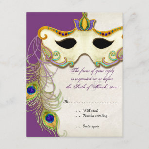 Kauaummasquerade Maskenball - UAWG Response Card RSVP Karte