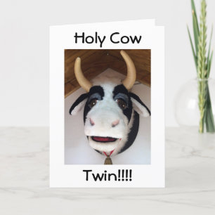 KÄUCHEN SAGT HOLY COW TWIN ES IST IHR GEBURTSTAG KARTE