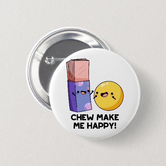 Kauen macht mich glücklich Bonbonpun Button (Vorne & Hinten)