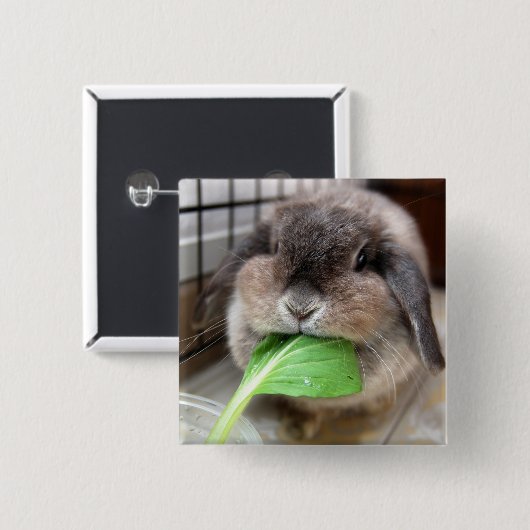 Kauendes Gemüsehäschen Button (Vorne & Hinten)