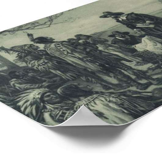 Kauf der Insel Manhattan durch Peter Minuit, 1626 Poster (Ecke)