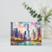 Kauf farbiger Travel Vintag Chicago Postkarten (Stehend Vorderseite)