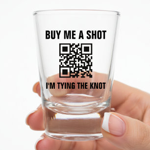 Kauf mir einen Schuss QR Code Junggesellinnenabsch Schnapsglas