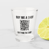 Kauf mir einen Schuss QR Code Junggesellinnenabsch Schnapsglas (Vorderseite)