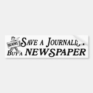 Kauf-Zeitung retten Journalist-Autoaufkleber Autoaufkleber