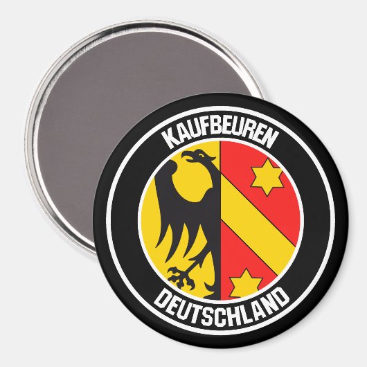 Kaufbeuren Round Emblem Magnet (Vorderseite/Rückseite)