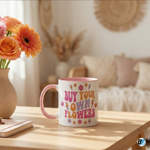 Kaufe Deine Eigenen Blumen Retro 70er Jahre Groovy Tasse