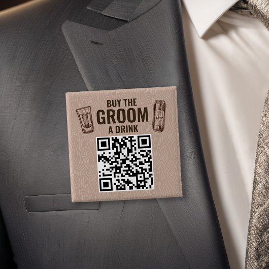Kaufe dem Bräutigam einen Drink QR-Code-Button Button