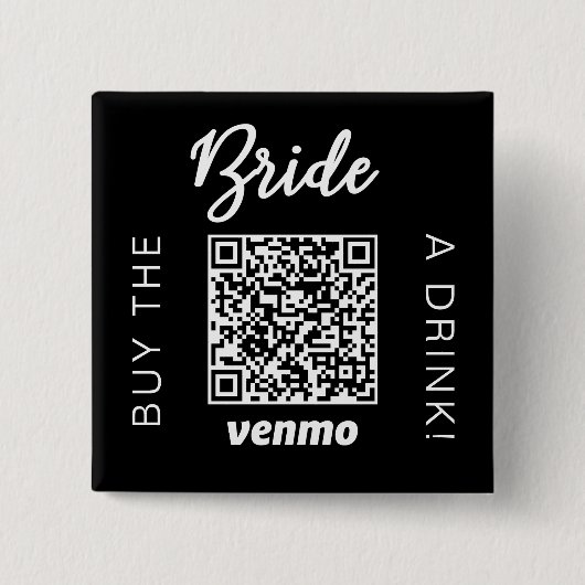 Kaufe der Braut ein Getränk mit QR-Code Venmo Schw Button (Vorderseite)