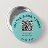 Kaufe der Braut einen Drink QR-Code-Button Button (Vorne & Hinten)