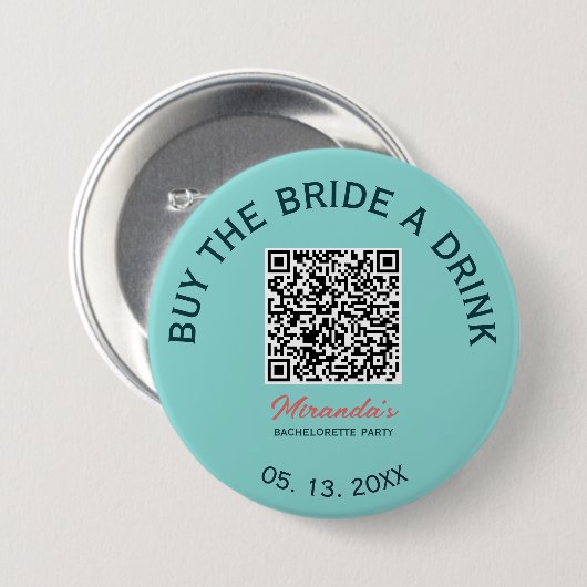 Kaufe der Braut einen Drink QR-Code-Button Button (Vorne & Hinten)