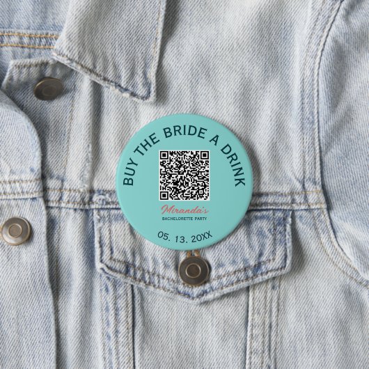 Kaufe der Braut einen Drink QR-Code-Button Button (Beispiel)