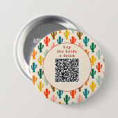 Kaufe der Braut einen Drink QR-Code-Button Button (Vorne & Hinten)