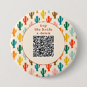 Kaufe der Braut einen Drink QR-Code-Button Button (Vorderseite)