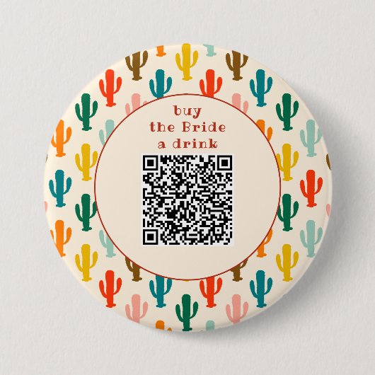 Kaufe der Braut einen Drink QR-Code-Button Button (Vorderseite)