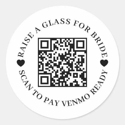 Kaufe der Braut einen Drink QR-Code-Design Runder Aufkleber (Vorderseite)