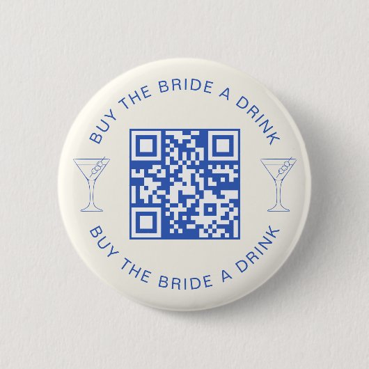 Kaufe der Braut einen Drink QR Code Junggesellinne Button (Vorderseite)
